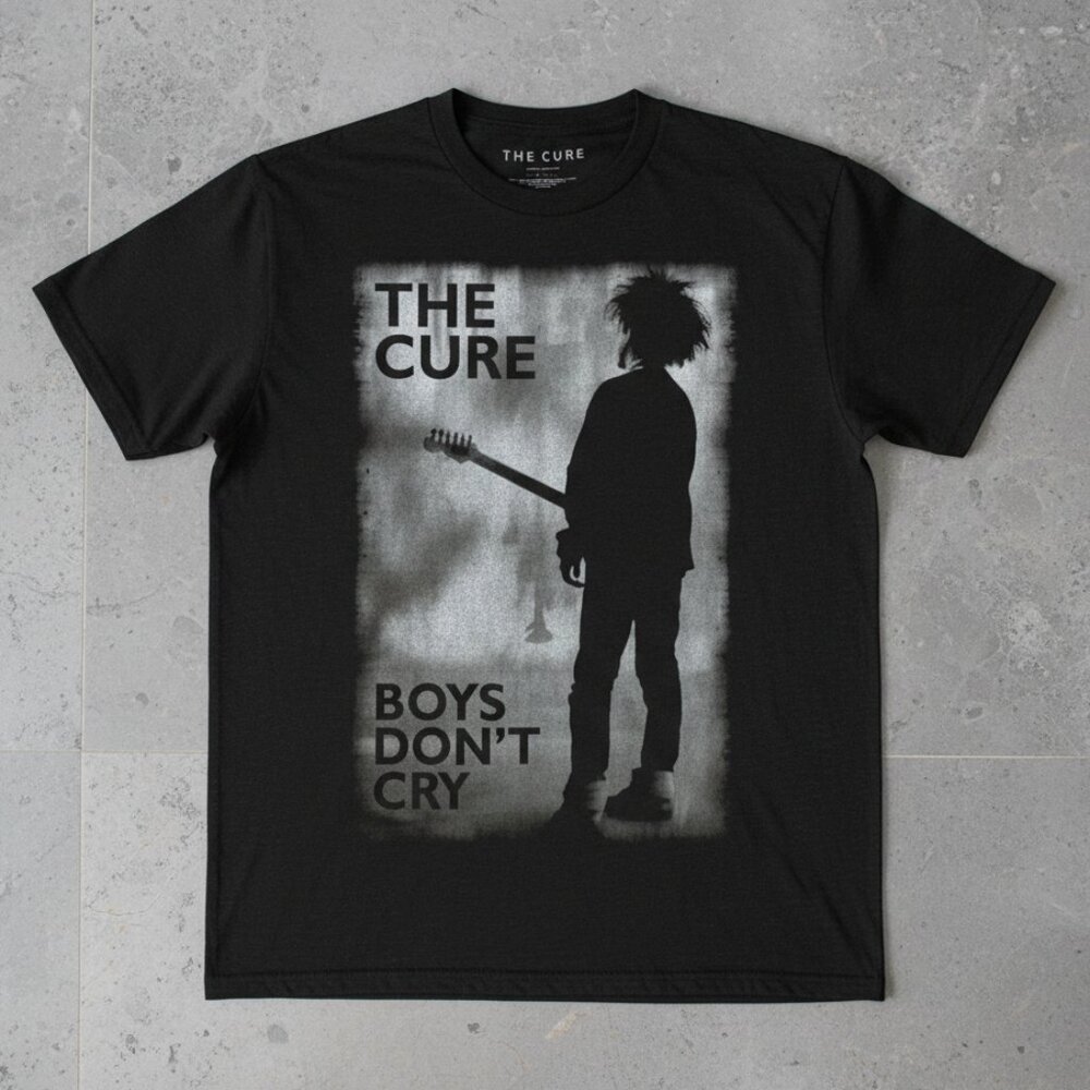 Boys Don't Cry Rock Band Silhouette Vintage Graphic Tee Black Music Shirt